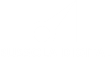 Logotipo da Bussola Digital, representando inovação e orientação no mundo digital com design moderno em tons de roxo.